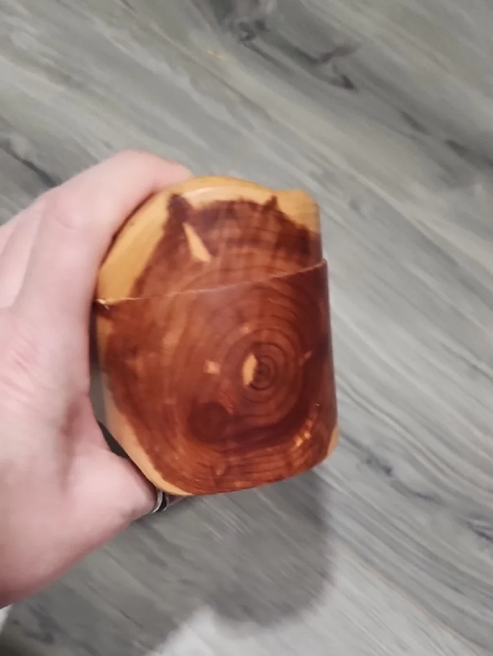 Hand Crafted Natural Wood Jewelry or Trinket Box with Brown Accents